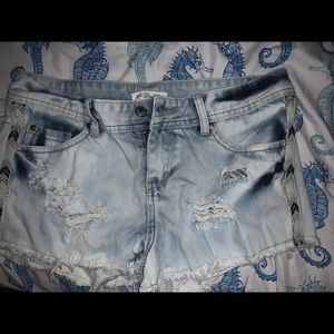 blue jean shorts